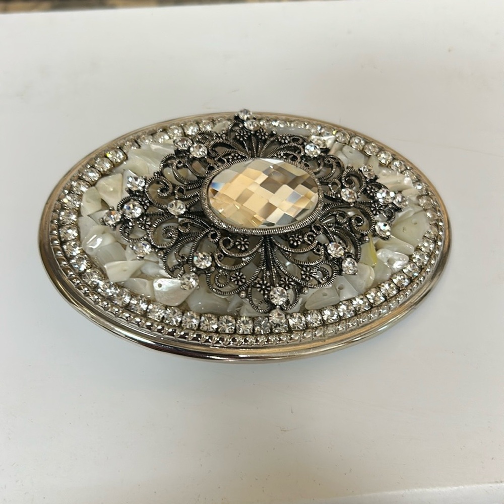 Vintage Stone and crystal belt buckle - Picture 6 of 14